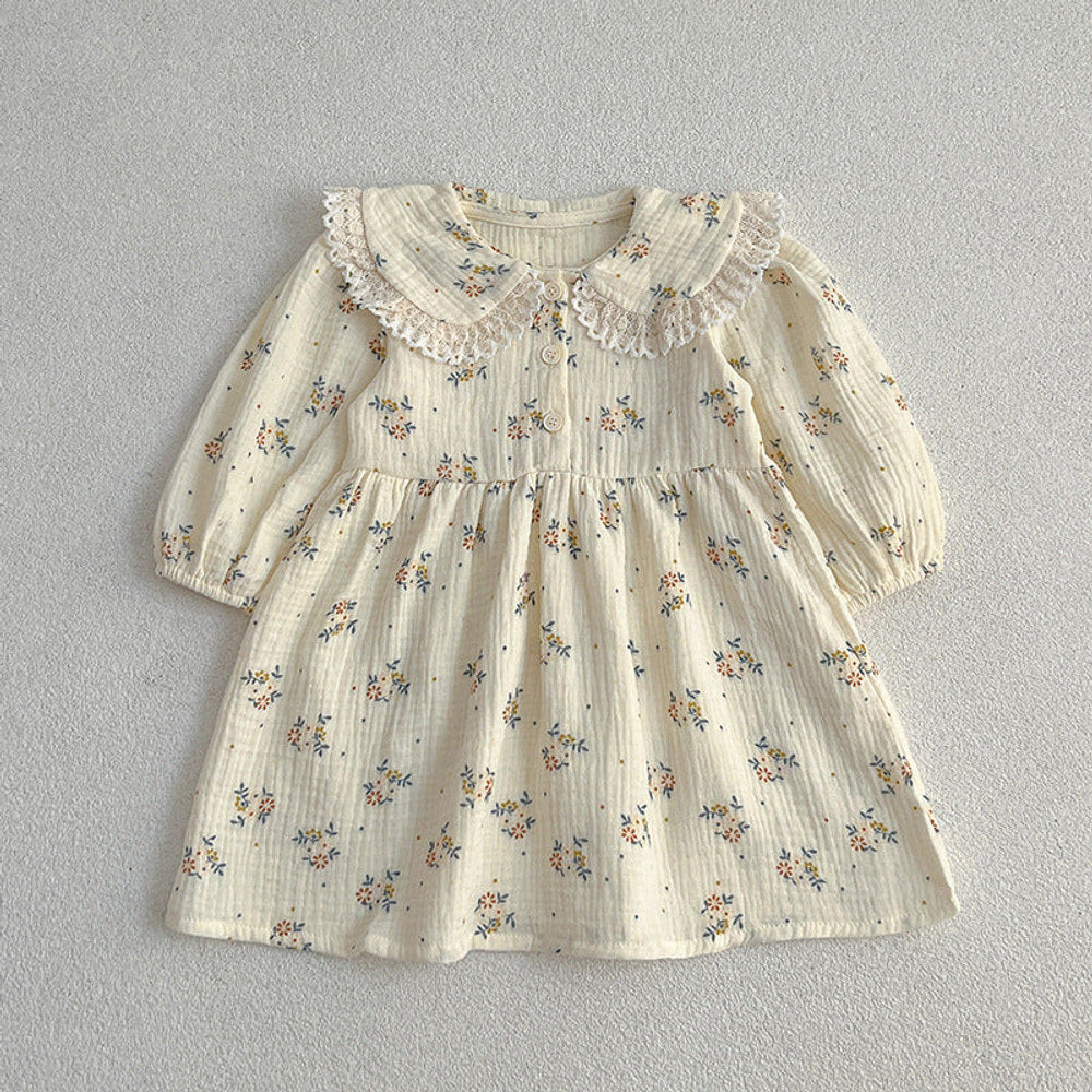 Adorable Baby Lace Collar bodysuit or Floral Pattern Girls Dress