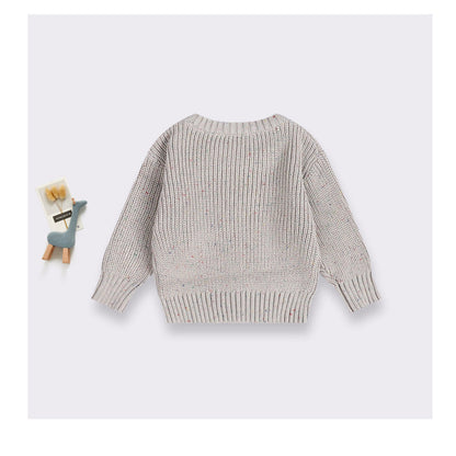 MyKids-USA® Baby Unisex Kids Colorful Dots Crew Neck Long Sleeve Pullover Sweater
