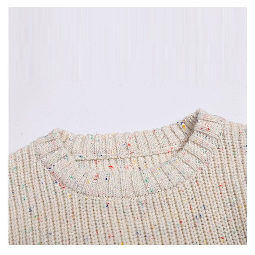 MyKids-USA® Baby Unisex Kids Colorful Dots Crew Neck Long Sleeve Pullover Sweater