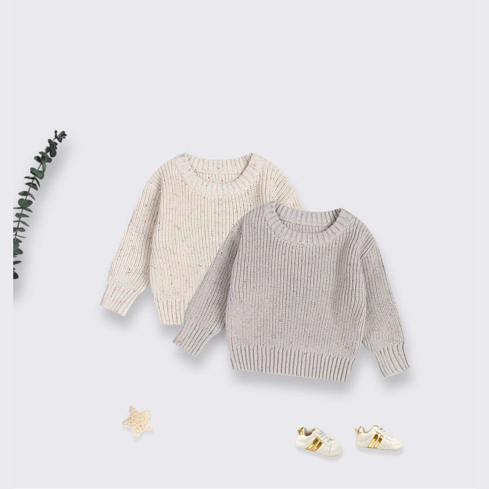 MyKids-USA® Baby Unisex Kids Colorful Dots Crew Neck Long Sleeve Pullover Sweater