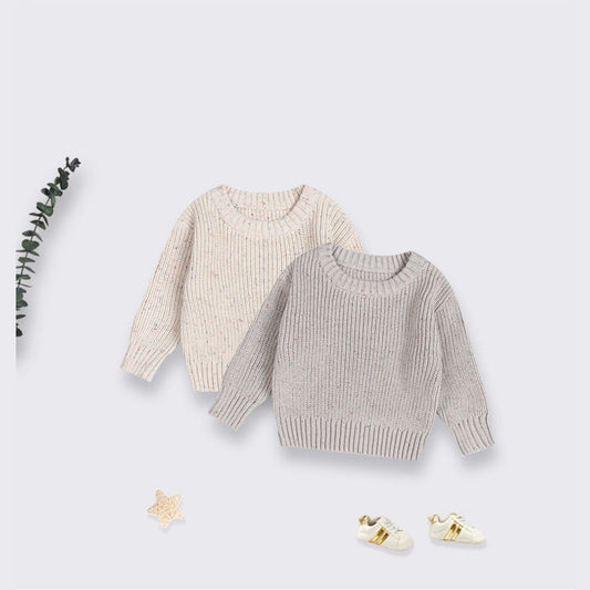 MyKids-USA® Baby Unisex Kids Colorful Dots Crew Neck Long Sleeve Pullover Sweater