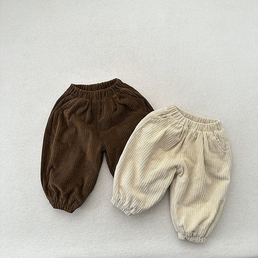 MyKids-USA® Children’s Cozy Lantern Pants – Retro Corduroy Trousers For Boys And Girls, Warm And Stylish Cuffed Bottoms