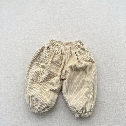 MyKids-USA® Children’s Cozy Lantern Pants – Retro Corduroy Trousers For Boys And Girls, Warm And Stylish Cuffed Bottoms
