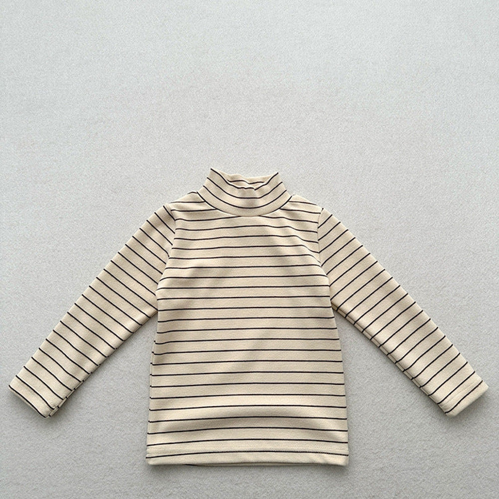 MyKids-USA® Unisex Baby Kids Stretch Solid Long Sleeve Sweatshirt Top With Half Turtleneck And Brushed Inner Layer