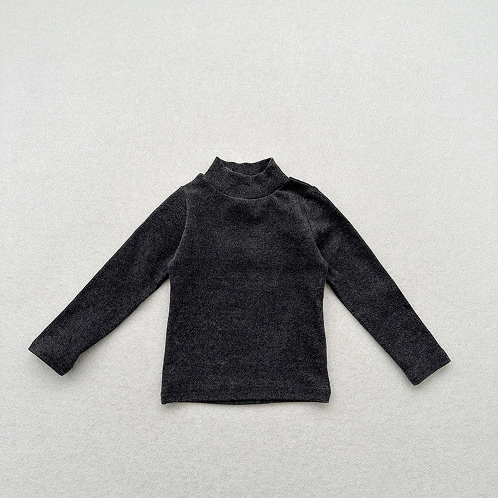 MyKids-USA® Unisex Baby Kids Stretch Solid Long Sleeve Sweatshirt Top With Half Turtleneck And Brushed Inner Layer