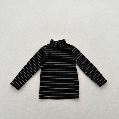 MyKids-USA® Unisex Baby Kids Stretch Solid Long Sleeve Sweatshirt Top With Half Turtleneck And Brushed Inner Layer