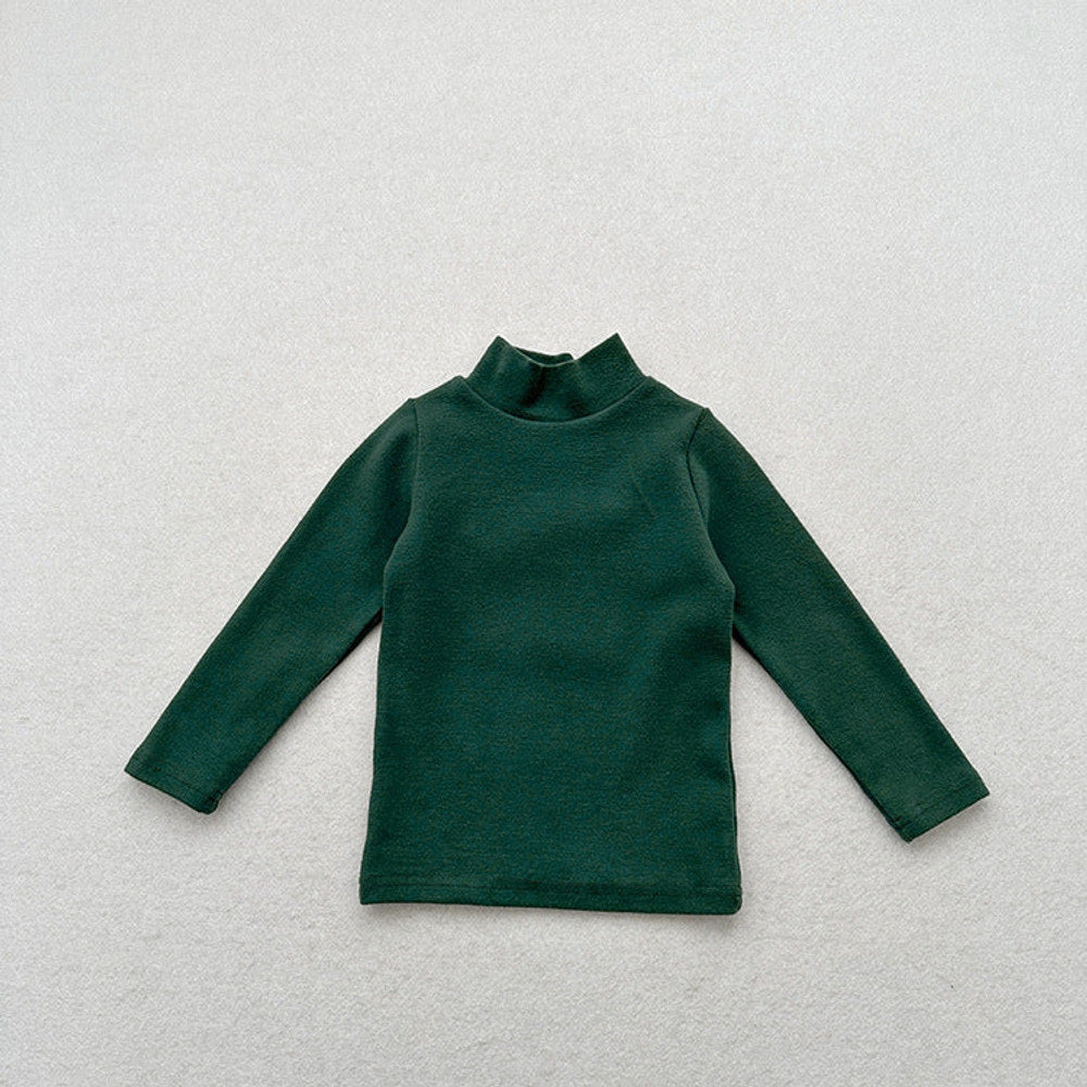MyKids-USA® Unisex Baby Kids Stretch Solid Long Sleeve Sweatshirt Top With Half Turtleneck And Brushed Inner Layer