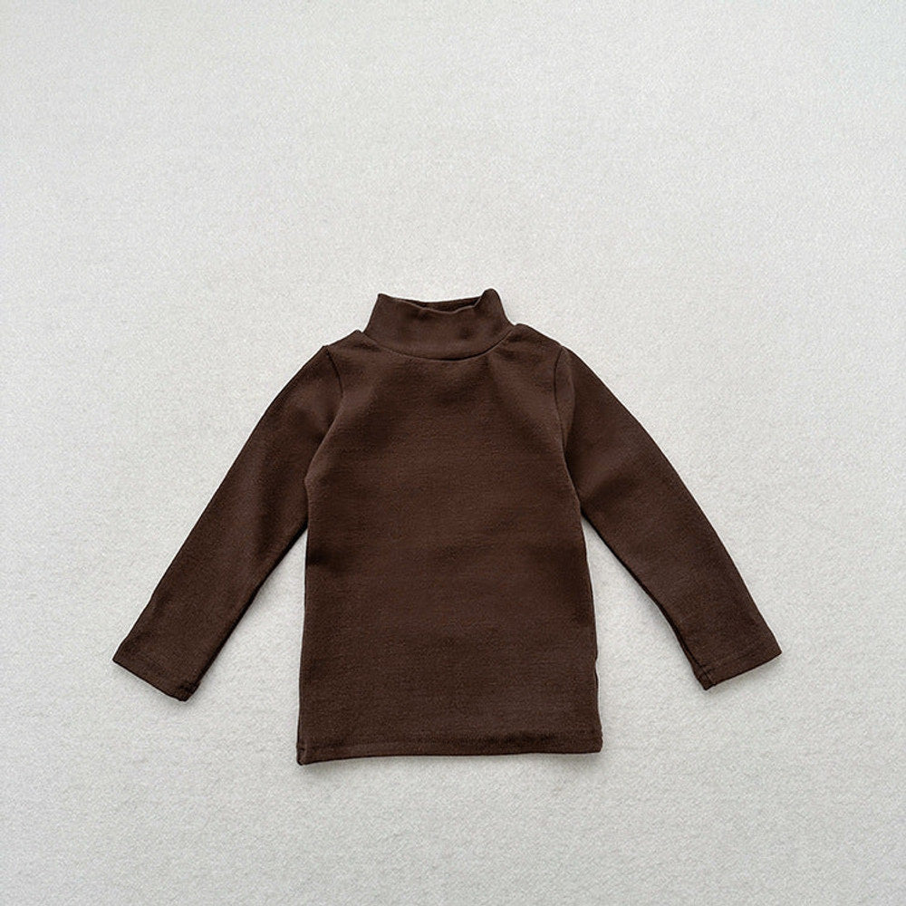 MyKids-USA® Unisex Baby Kids Stretch Solid Long Sleeve Sweatshirt Top With Half Turtleneck And Brushed Inner Layer