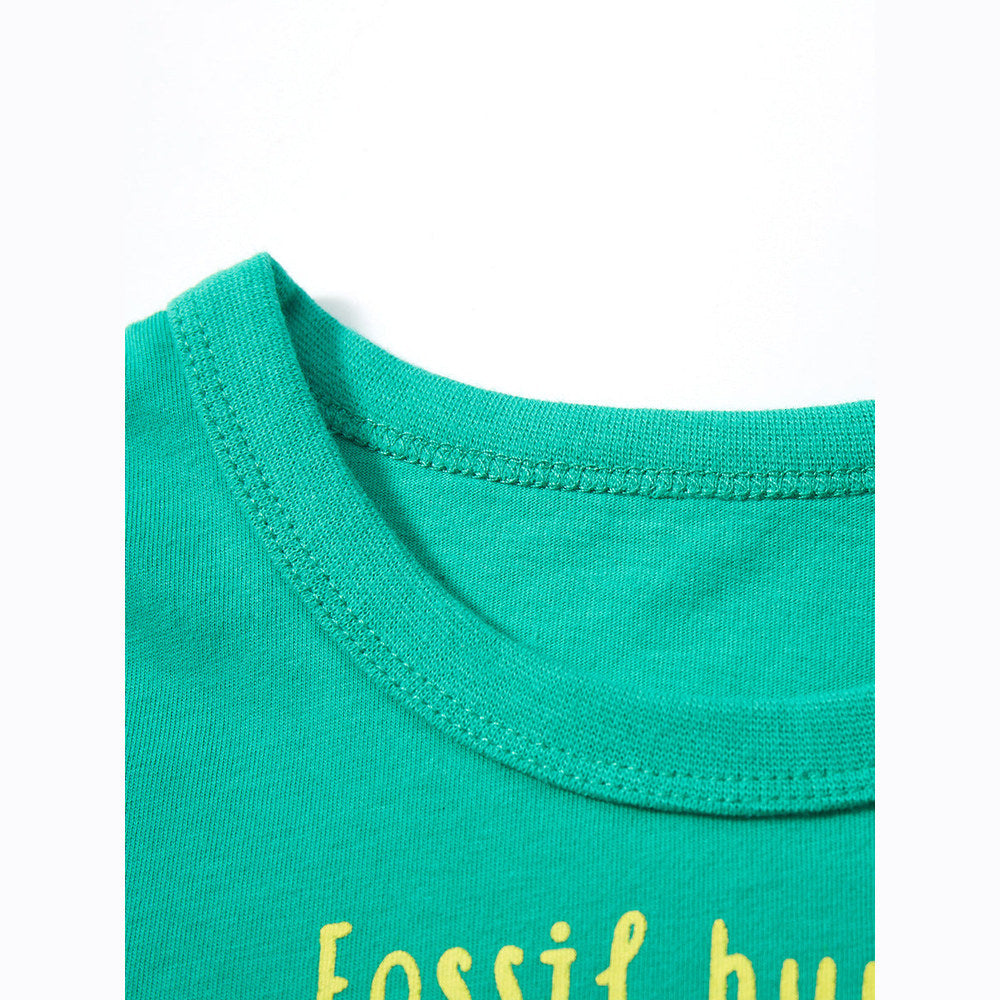 MyKids-USA® Round Neck Fossil Hunting Cartoon Boys’ T-Shirt In European And American Style