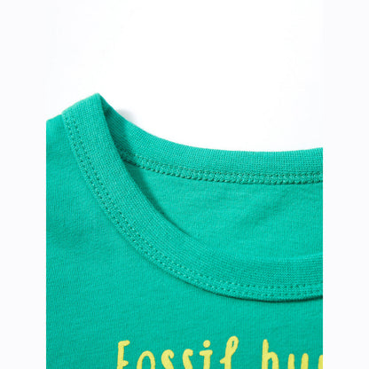 MyKids-USA® Round Neck Fossil Hunting Cartoon Boys’ T-Shirt In European And American Style