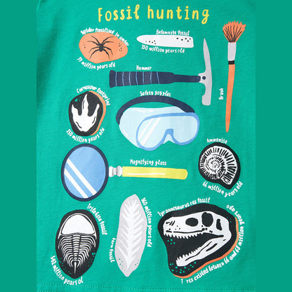 MyKids-USA® Round Neck Fossil Hunting Cartoon Boys’ T-Shirt In European And American Style