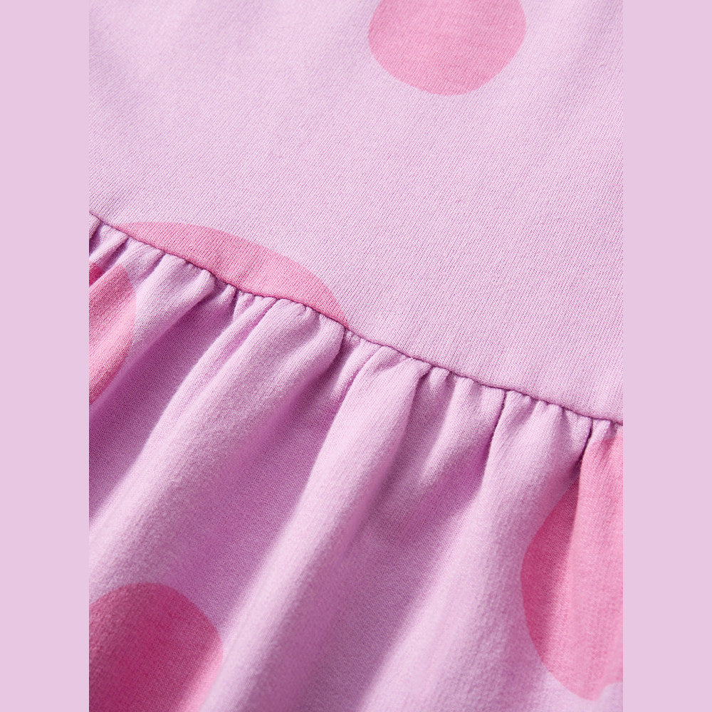 MyKids-USA® Baby Girls Short Sleeves Polka Dots Ladybird Pattern Dress