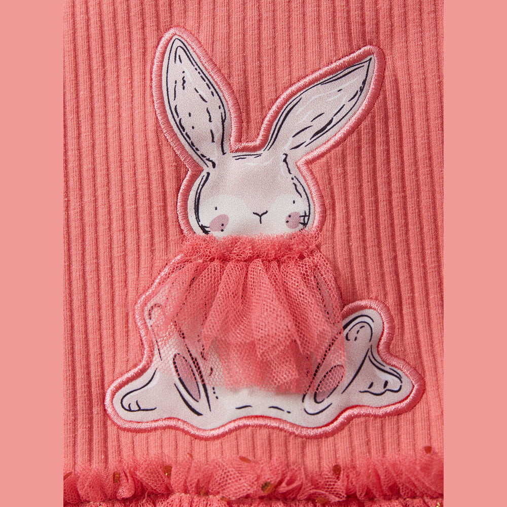 MyKids-USA® Baby Girls Sleeveless Rabbit Cartoon Chiffon Dress