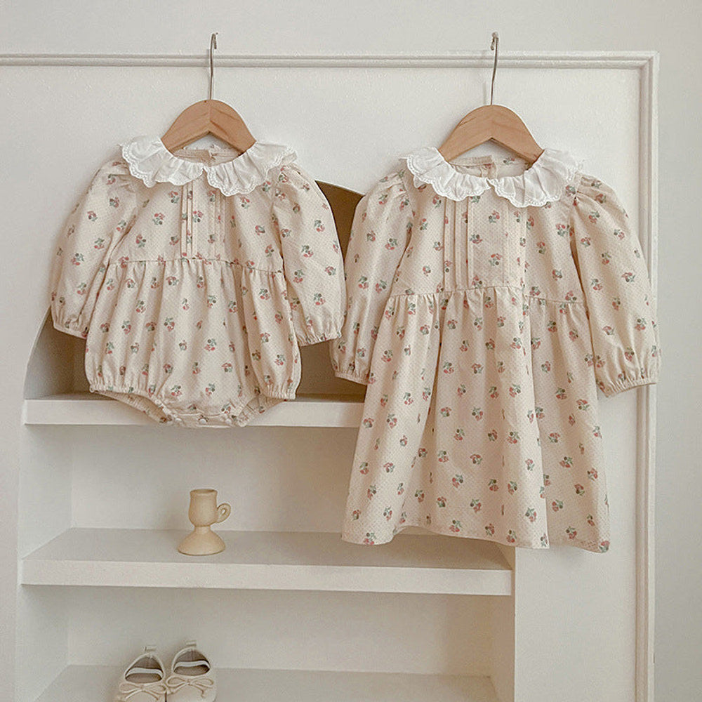 MyKids-USA® Adorable Baby Doll Collar bodysuit or Floral Pattern Girls Dress