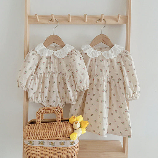 MyKids-USA® Adorable Baby Doll Collar bodysuit or Floral Pattern Girls Dress
