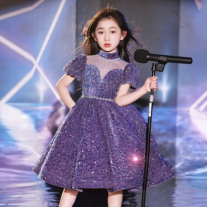 MyKids-USA® Shimmering Hostess Evening Gown For Girls: Perfect Attire For Piano Performances