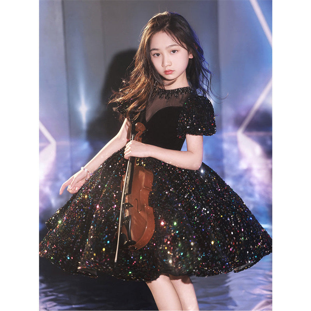 MyKids-USA® Shimmering Hostess Evening Gown For Girls: Perfect Attire For Piano Performances