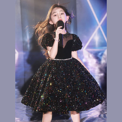 MyKids-USA® Shimmering Hostess Evening Gown For Girls: Perfect Attire For Piano Performances