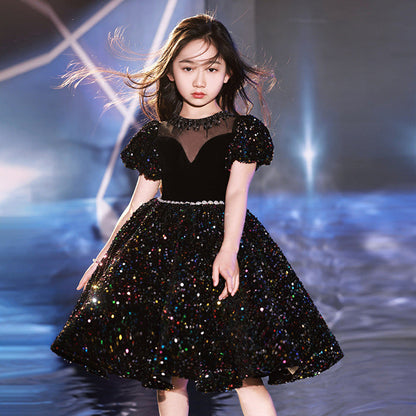 MyKids-USA® Shimmering Hostess Evening Gown For Girls: Perfect Attire For Piano Performances