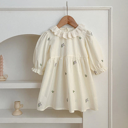 MyKids-USA® Floral Adorable Baby Doll Collar bodysuit And Girls’ Dress – Princess Sister Matching Set