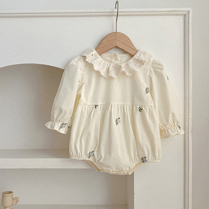 MyKids-USA® Floral Adorable Baby Doll Collar bodysuit And Girls’ Dress – Princess Sister Matching Set