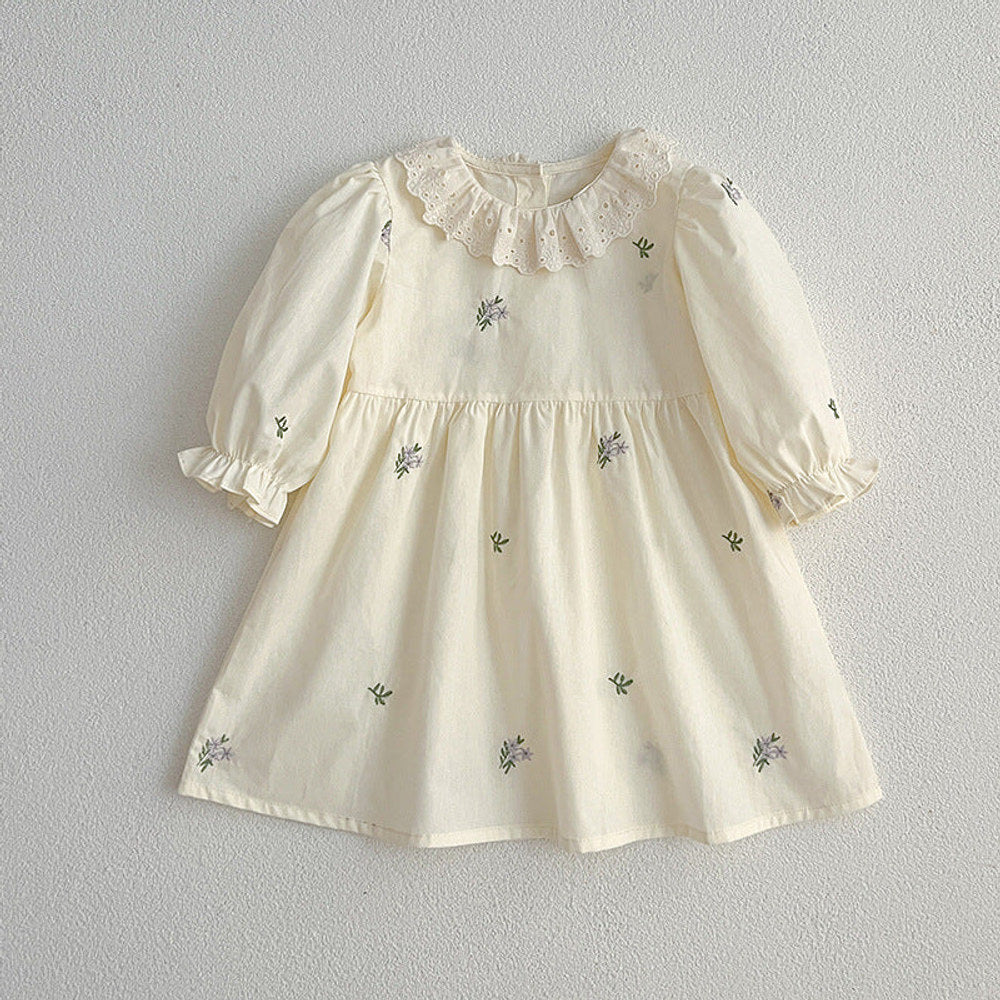 MyKids-USA® Floral Adorable Baby Doll Collar bodysuit And Girls’ Dress – Princess Sister Matching Set
