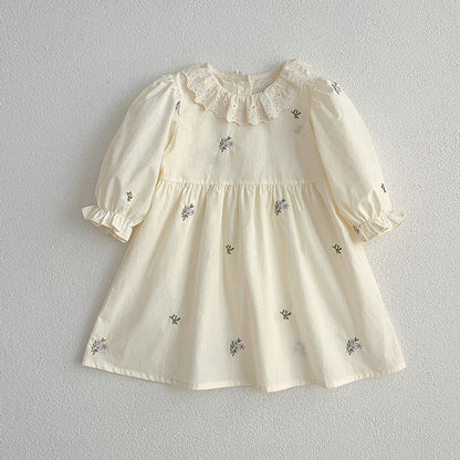 MyKids-USA® Floral Adorable Baby Doll Collar bodysuit And Girls’ Dress – Princess Sister Matching Set