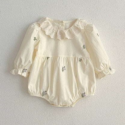 MyKids-USA® Floral Adorable Baby Doll Collar bodysuit And Girls’ Dress – Princess Sister Matching Set