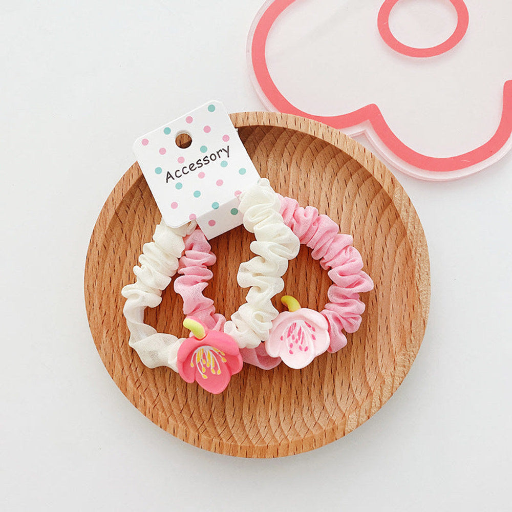 MyKids-USA® Sweet Girl Collection: Cute Floral Fabric Hairband And Bangs Clip, Lovely Hair Accessories For Girls Set