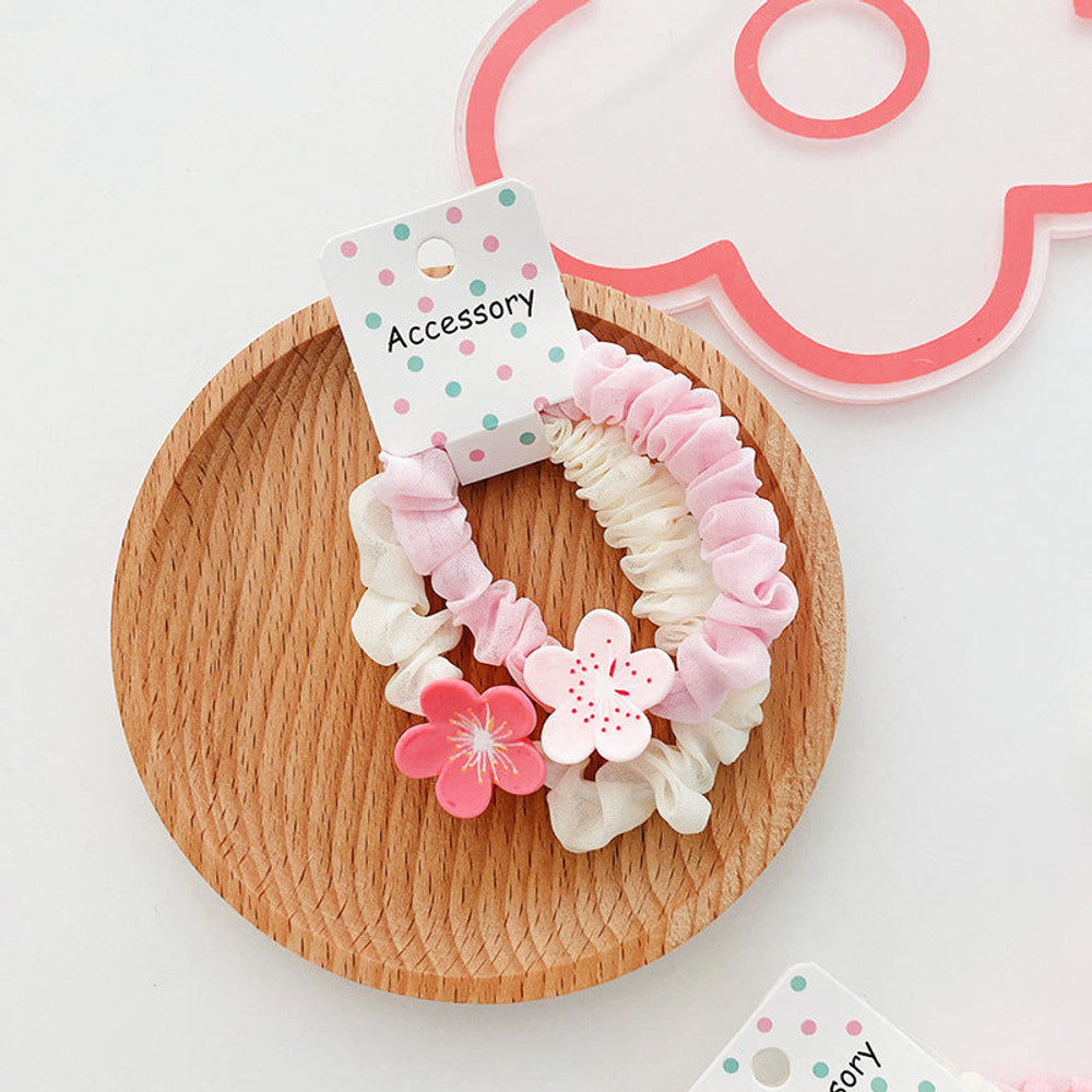MyKids-USA® Sweet Girl Collection: Cute Floral Fabric Hairband And Bangs Clip, Lovely Hair Accessories For Girls Set