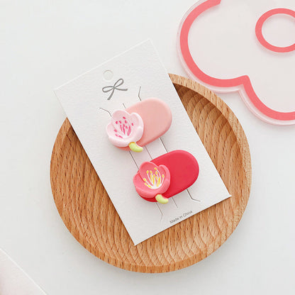MyKids-USA® Sweet Girl Collection: Cute Floral Fabric Hairband And Bangs Clip, Lovely Hair Accessories For Girls Set
