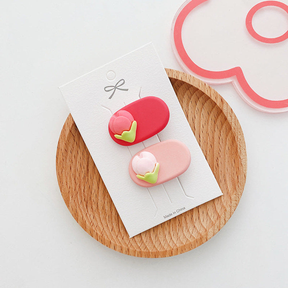 MyKids-USA® Sweet Girl Collection: Cute Floral Fabric Hairband And Bangs Clip, Lovely Hair Accessories For Girls Set