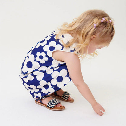 MyKids-USA® Baby Girls Sleeveless Floral Pattern Single Breasted Dress