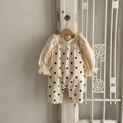 MyKids-USA® Baby Kids Girls Polka Dots Overalls Design Romper