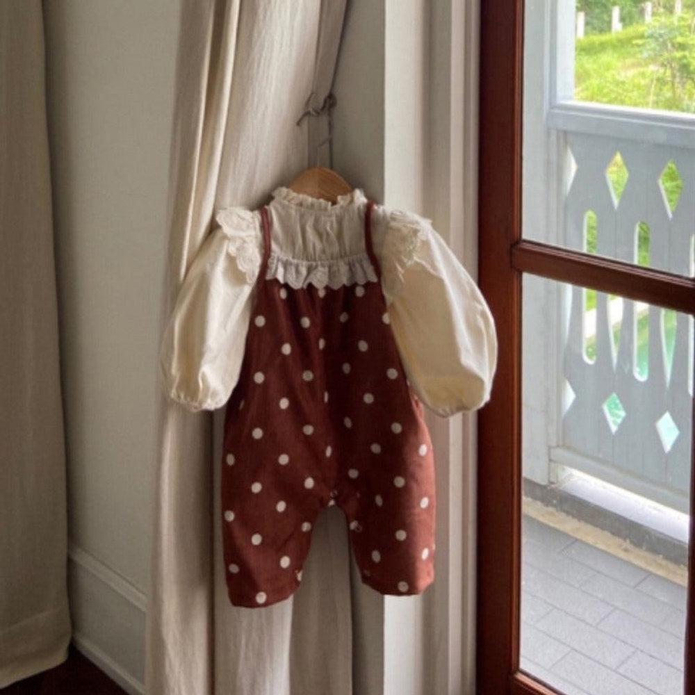 MyKids-USA® Baby Kids Girls Polka Dots Overalls Design Romper