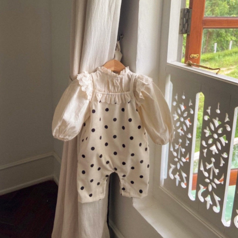 MyKids-USA® Baby Kids Girls Polka Dots Overalls Design Romper