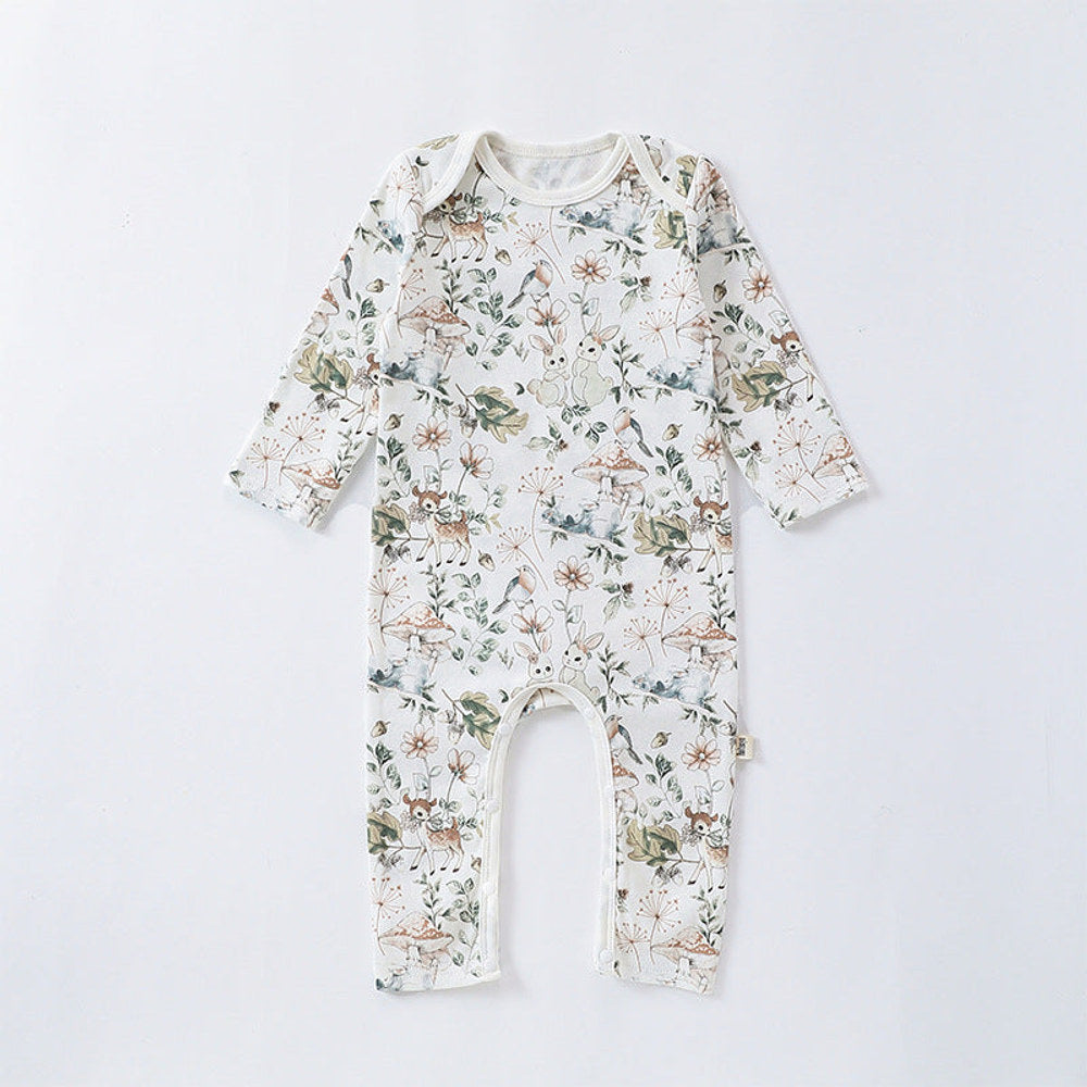 MyKids-USA® Cartoon Graphic Long Sleeve Outgoing Rompers