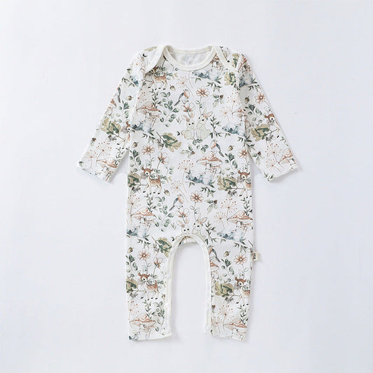 MyKids-USA® Cartoon Graphic Long Sleeve Outgoing Rompers