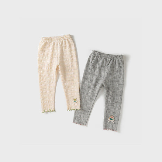 MyKids-USA® Baby Kids Girls Flower Logo Soft Pants