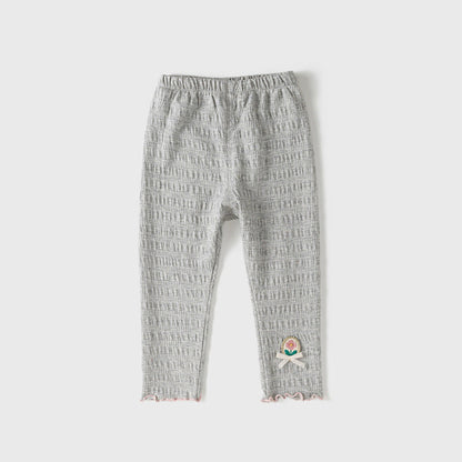 MyKids-USA® Baby Kids Girls Flower Logo Soft Pants