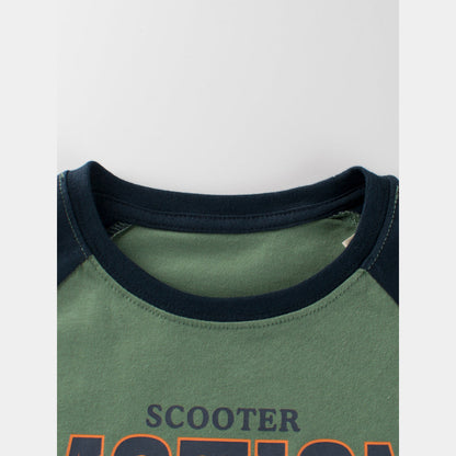 MyKids-USA® Baby Kids Unisex Skater Dog Cartoon Letters Printing Crew Neck Long Sleeves Pullover