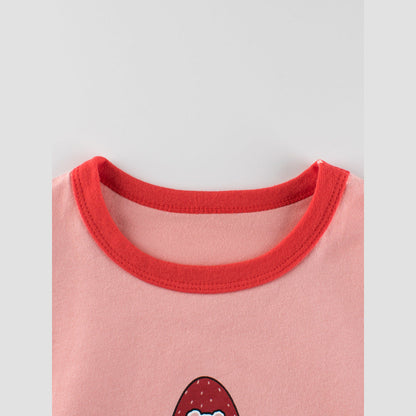 MyKids-USA® Strawberry Bear Printing Girls’ T-Shirt In European And American Style