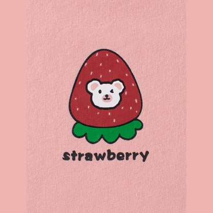 MyKids-USA® Strawberry Bear Printing Girls’ T-Shirt In European And American Style
