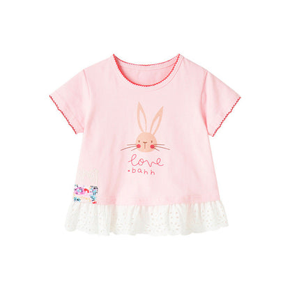 MyKids-USA® Girls’ Clothing Collection – Rabbit Printing Children’s T-Shirt Dress