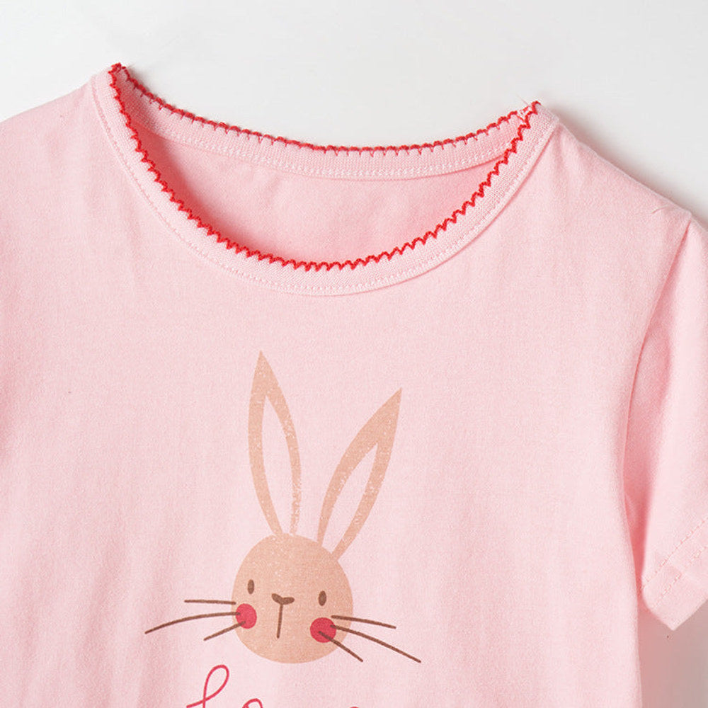 MyKids-USA® Girls’ Clothing Collection – Rabbit Printing Children’s T-Shirt Dress