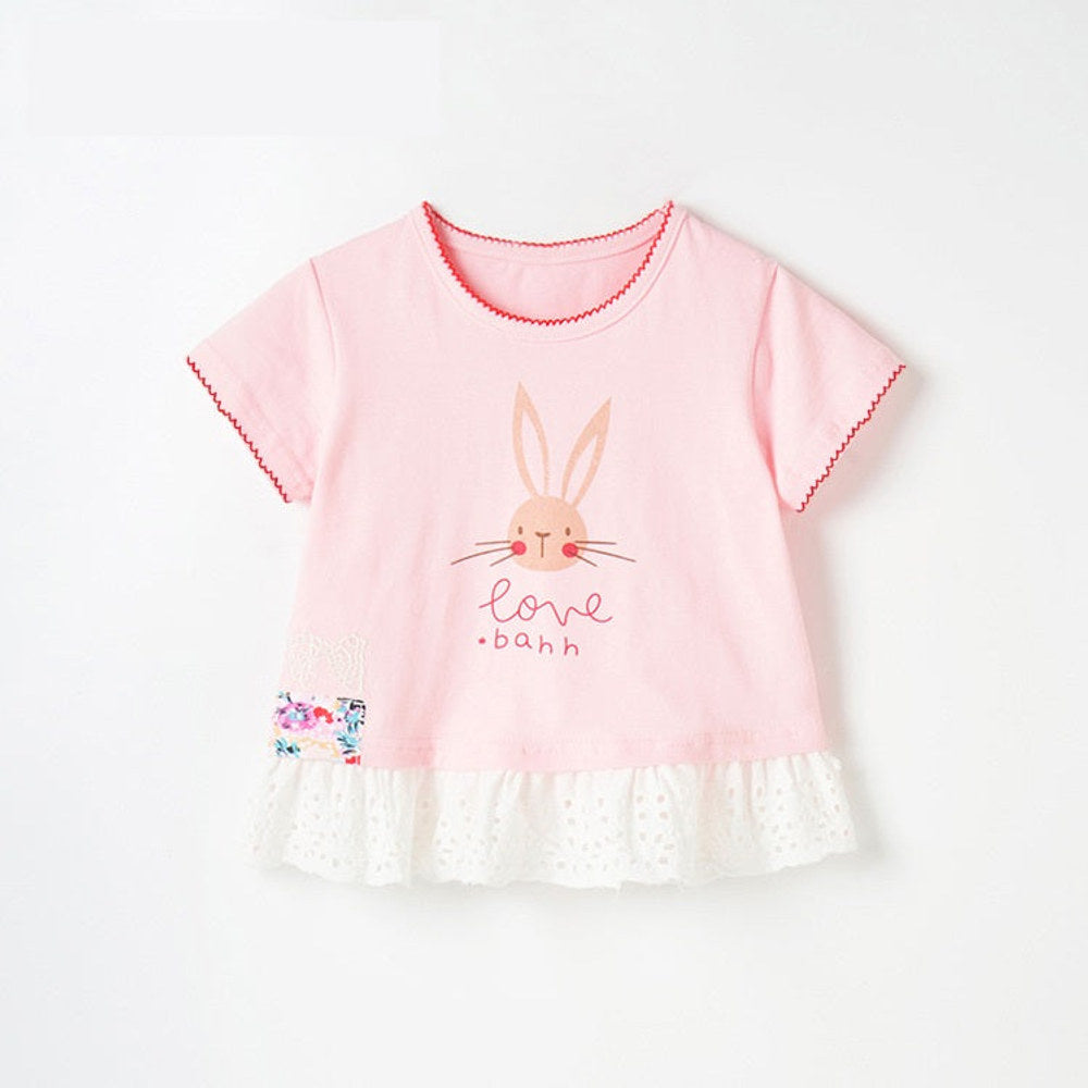 MyKids-USA® Girls’ Clothing Collection – Rabbit Printing Children’s T-Shirt Dress