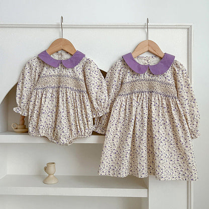 MyKids-USA® Floral Graphic Sister Clothes Dress bodysuit
