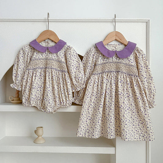 MyKids-USA® Floral Graphic Sister Clothes Dress bodysuit