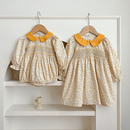 MyKids-USA® Floral Graphic Sister Clothes Dress bodysuit