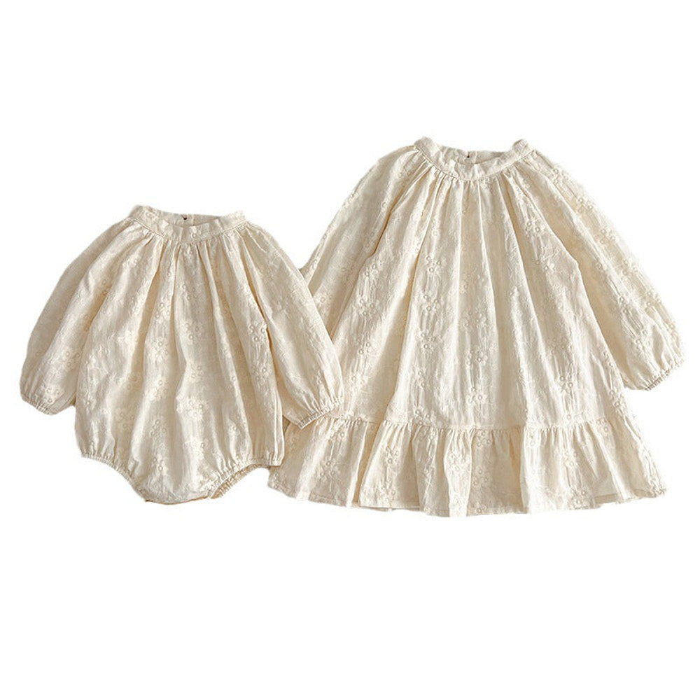 MyKids-USA® Simple Solid Floral Baby Round Neck bodysuit OR Girls Dress